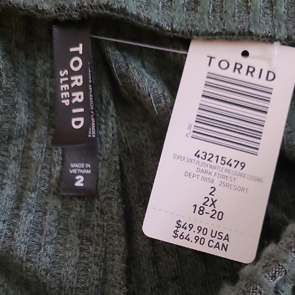 Torrid Green Ribbed Joggers - Picture 3 of 3